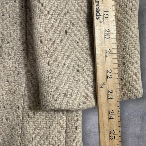 Womans Vintage BRAETAN Beige Wool Long Double Breasted OverCoat Topcoat MEDIUM - Picture 5 of 11